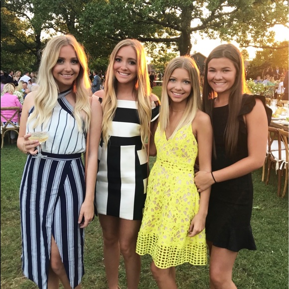 revolve yellow lace dress